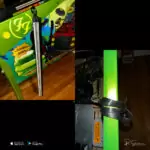 Light bars hanging over cabinet sides